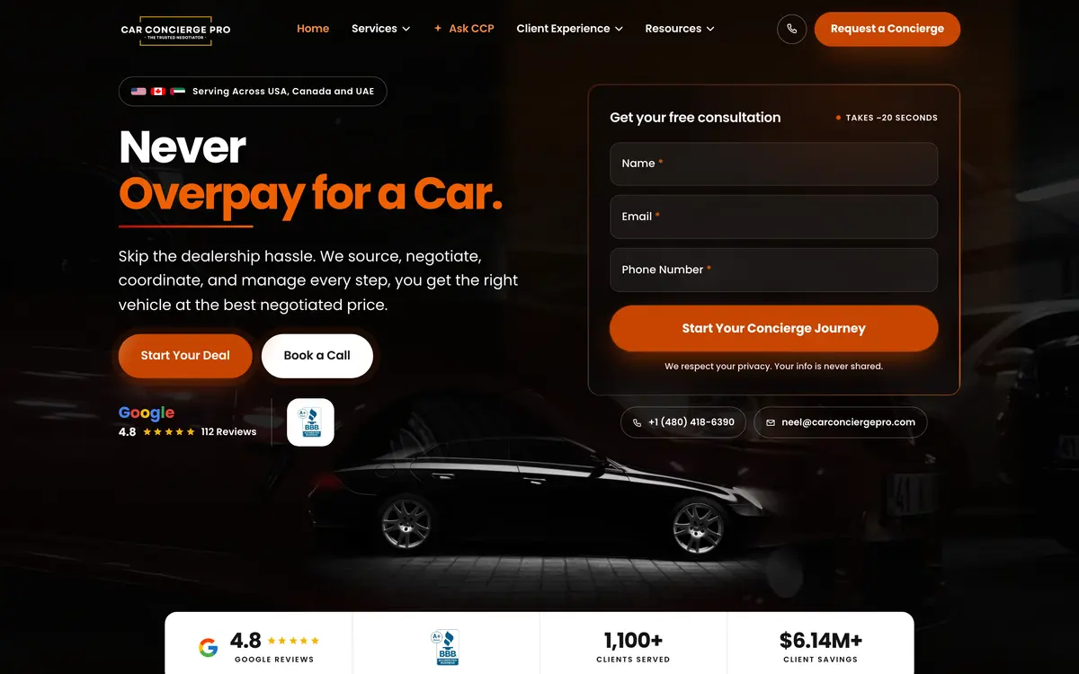 Car Concierge Pro website