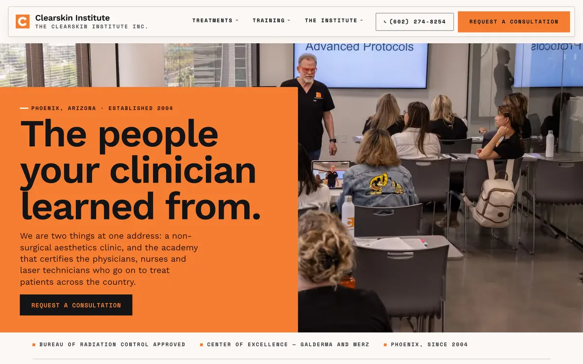 Clearskin Institute website