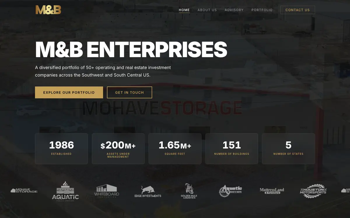 M&B Enterprises website