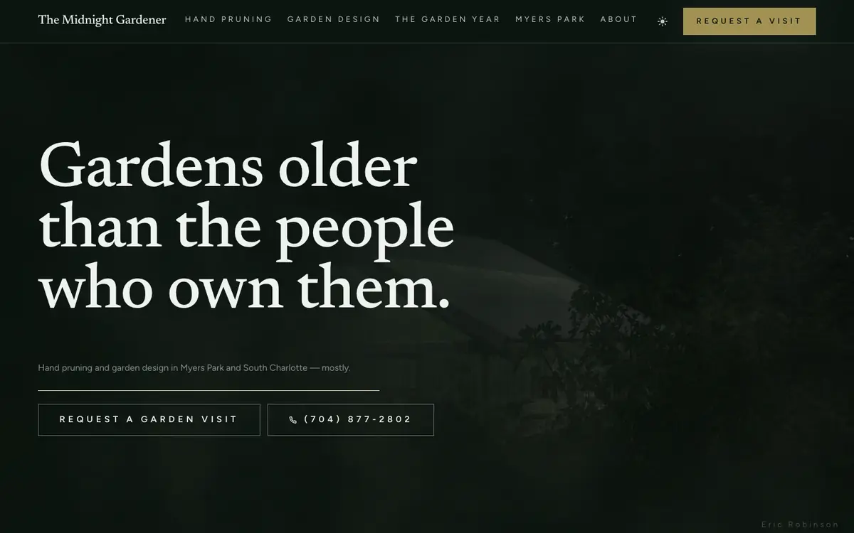 The Midnight Gardener website