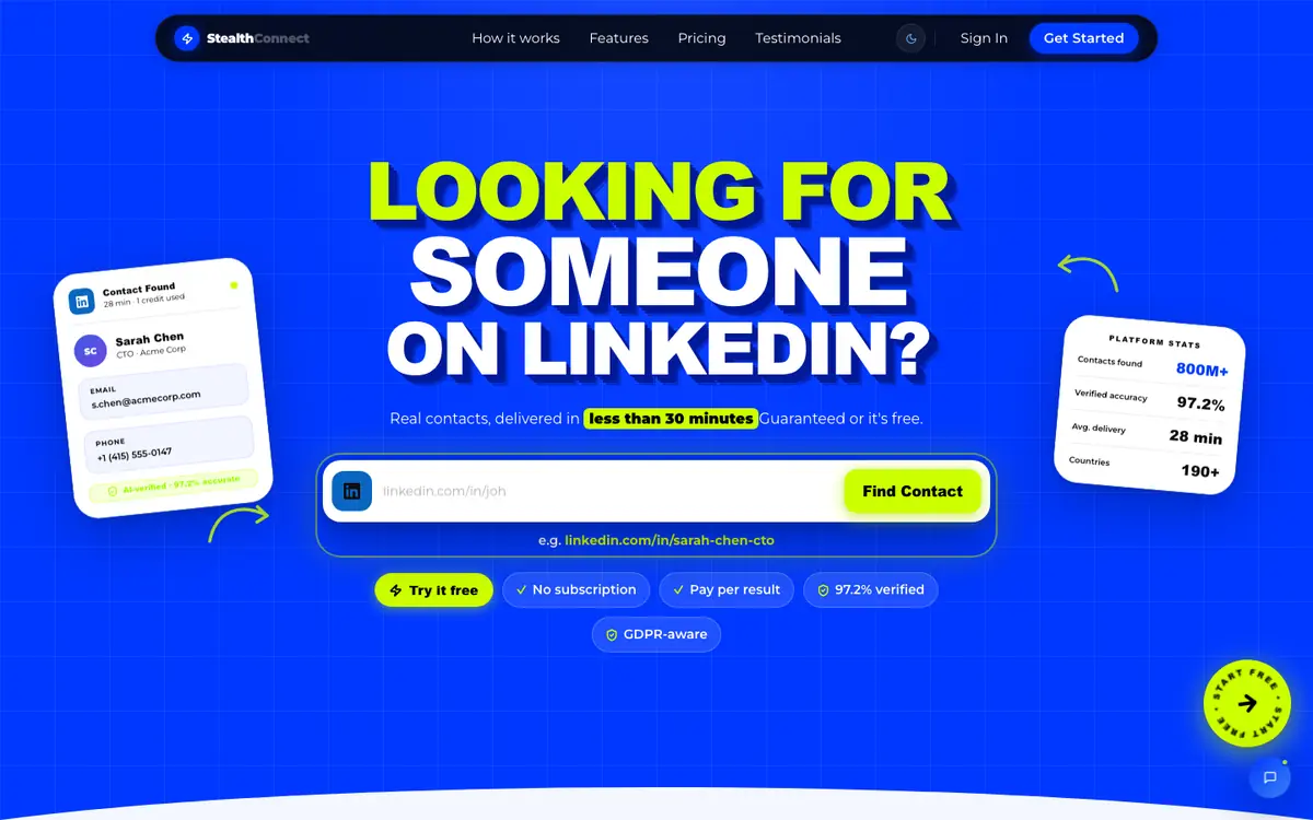 StealthConnect AI website