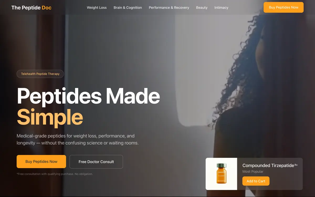 The Peptide Doc website
